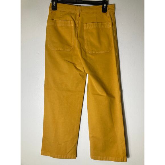J. Crew Mustard Yellow Flat Front Wide Leg Pants Sz 27 - Picture 2 of 2